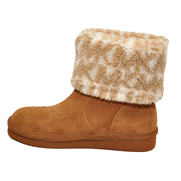 Michael Kors JULIA Faux Suede/Shearling Ankle Boot Bootie Luggage/Brown 5/7 Nib - Picture 5 of 8